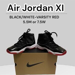 Jordan Air XI Black White Varsity Red Sneakers